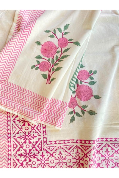 Pink Floral Bedding Set-  P-DQS-304